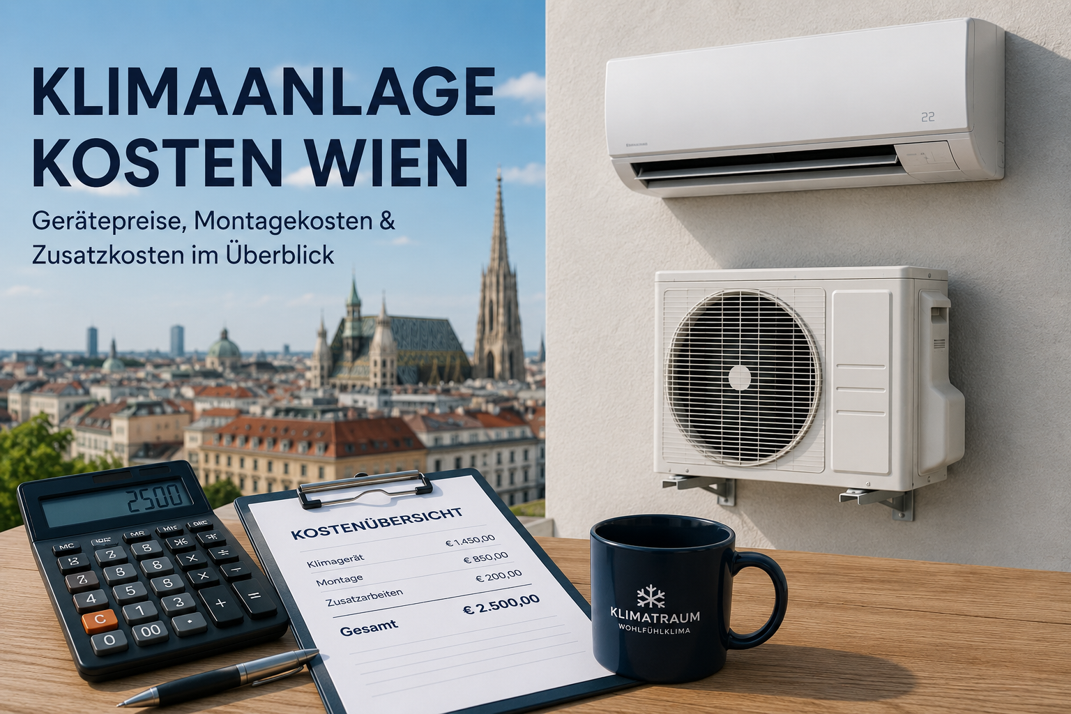 Klimaanlage Kosten Wien – Gerätepreis, Montagekosten und Zusatzkosten